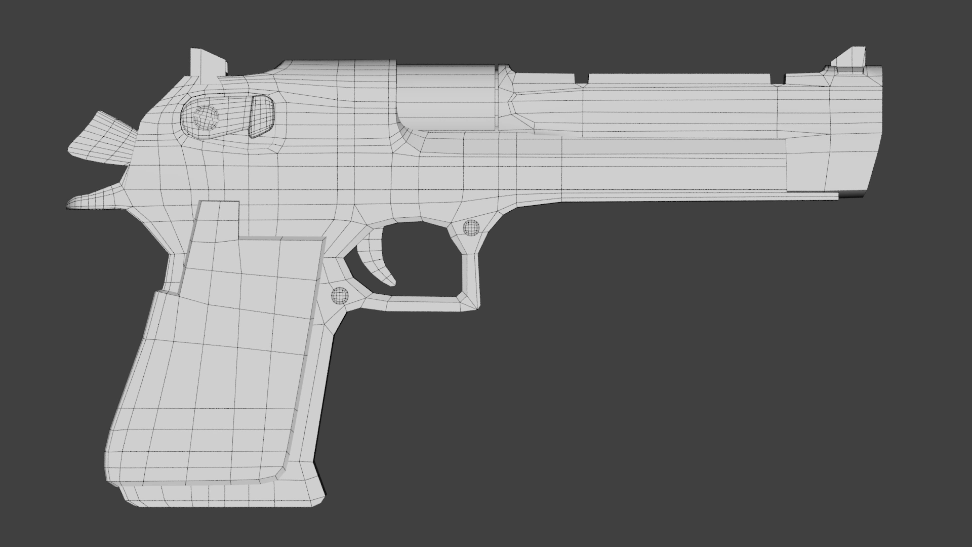 Deagle 3D model side view