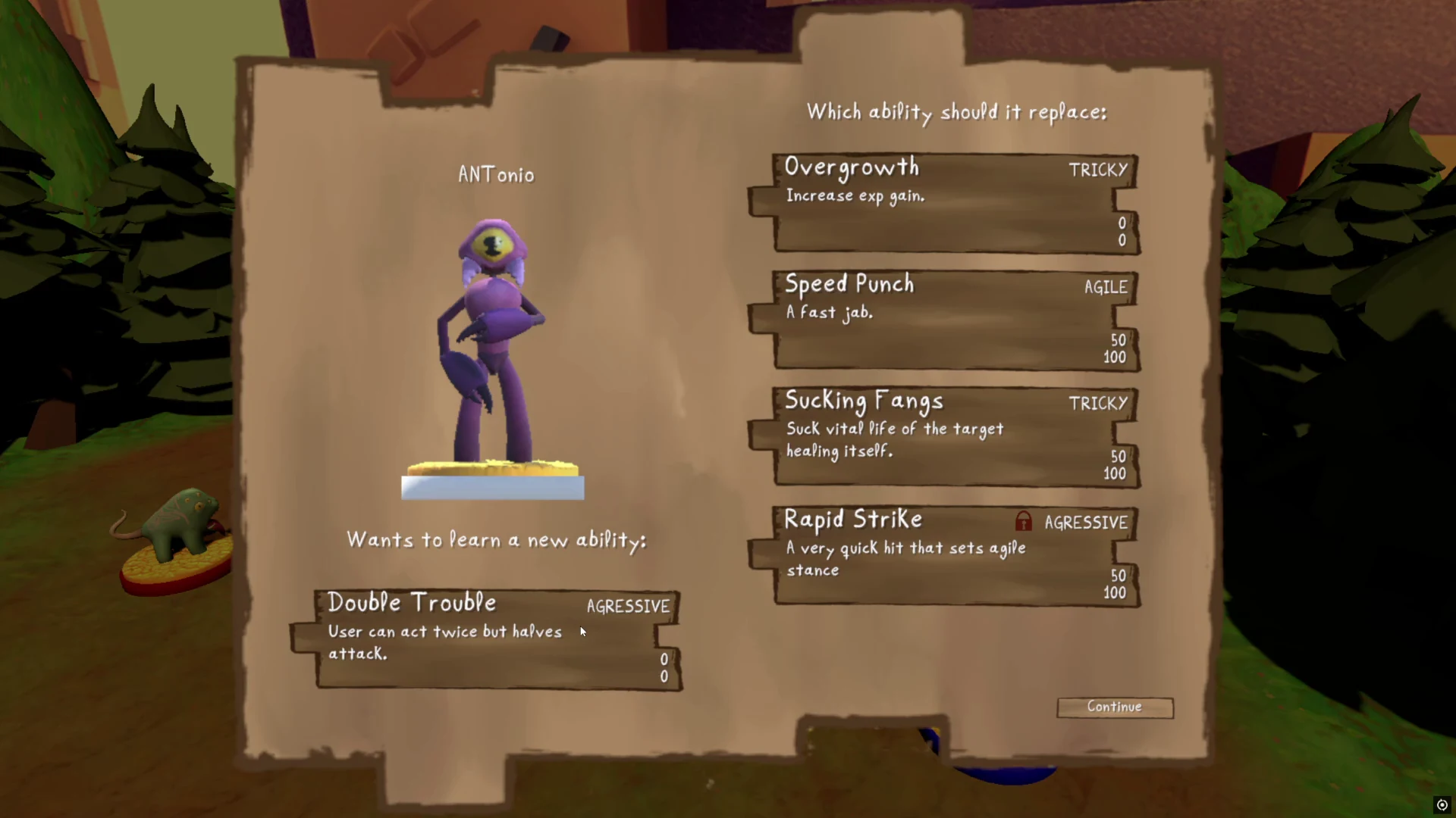 Megaloterra: Ability selection