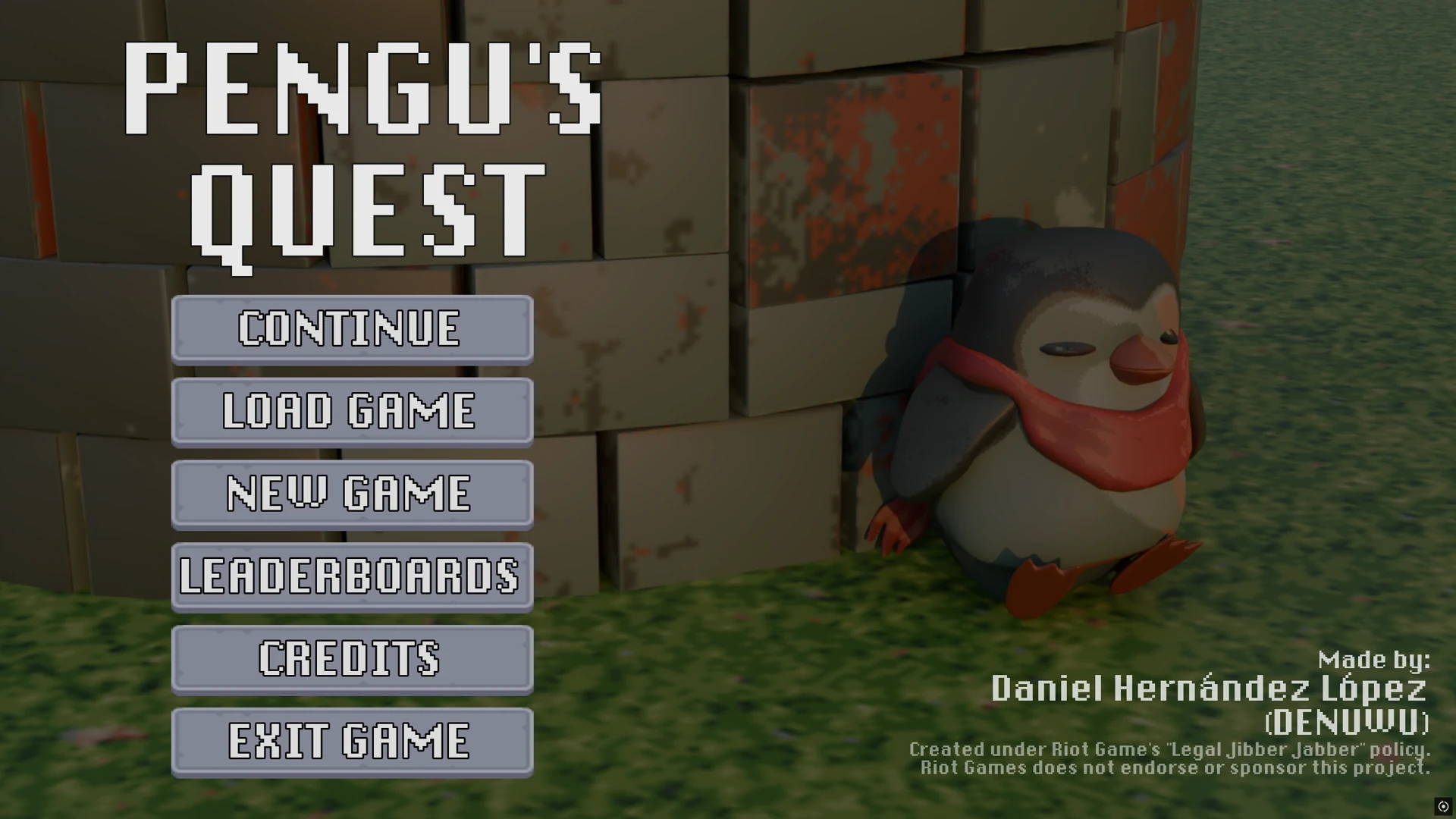 Pengus Quest: Main menu gameplay